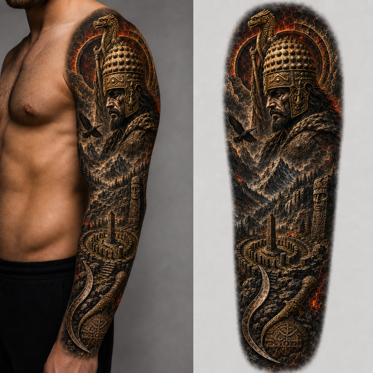 CARPATHIAN WAR ARCHIVE from the Dacian Warrior Sleeves — EUR 30 tattoo collection